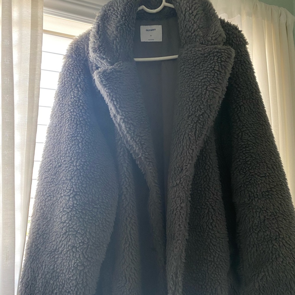 NEW Gray old navy teddy coat (NWOT)